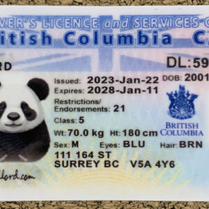 British Columbia scannable card